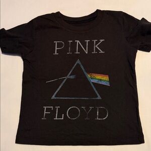Pink Floyd Black Tee with Rainbow Prism Design